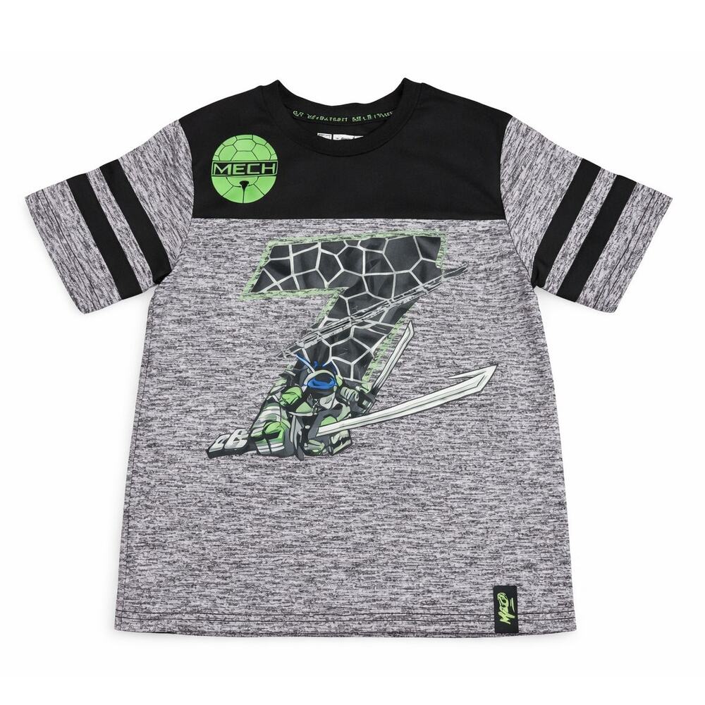 Teenage Mutant Ninja Turtles Boys Medium TMNT Graphic T Shirt Nickelodeon Gray